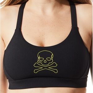 NWT SOULCYCLE Podium Bra Skull Size XS / Extra Small Black Yellow NEW WITH TAGS